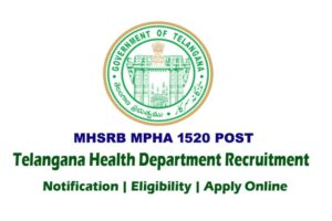 Telangana Multi Purpose Health Assistant Recruitment 2023